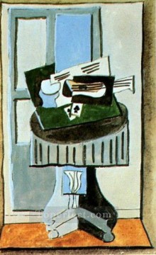  Delantera Pintura - Naturaleza muerta frente a una ventana 3 1919 Pablo Picasso